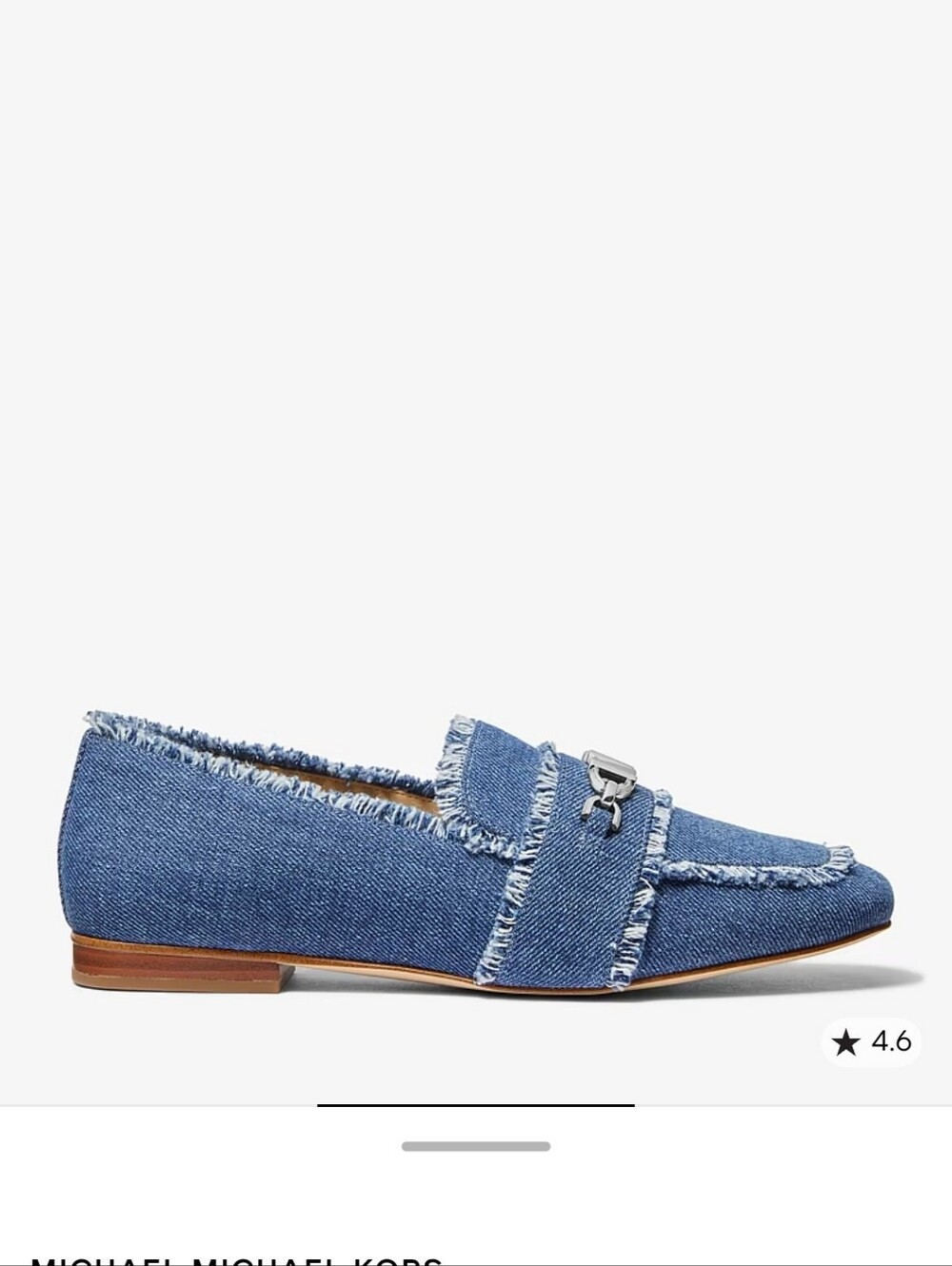 Michael Kors Tiffanie Frayed Denim Loafer Shoes Size 7 Euc